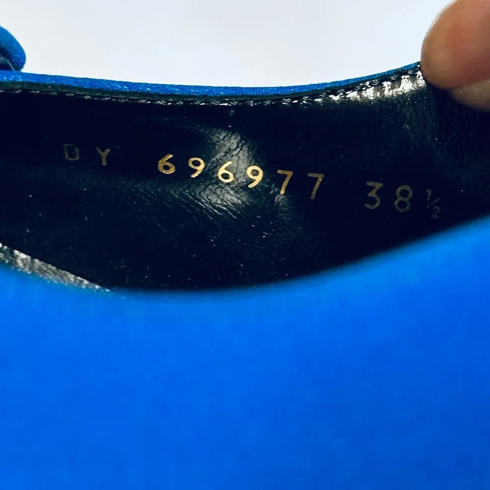 Saint Laurent YSL Satin Slingback Heels - Picture 8 of 12